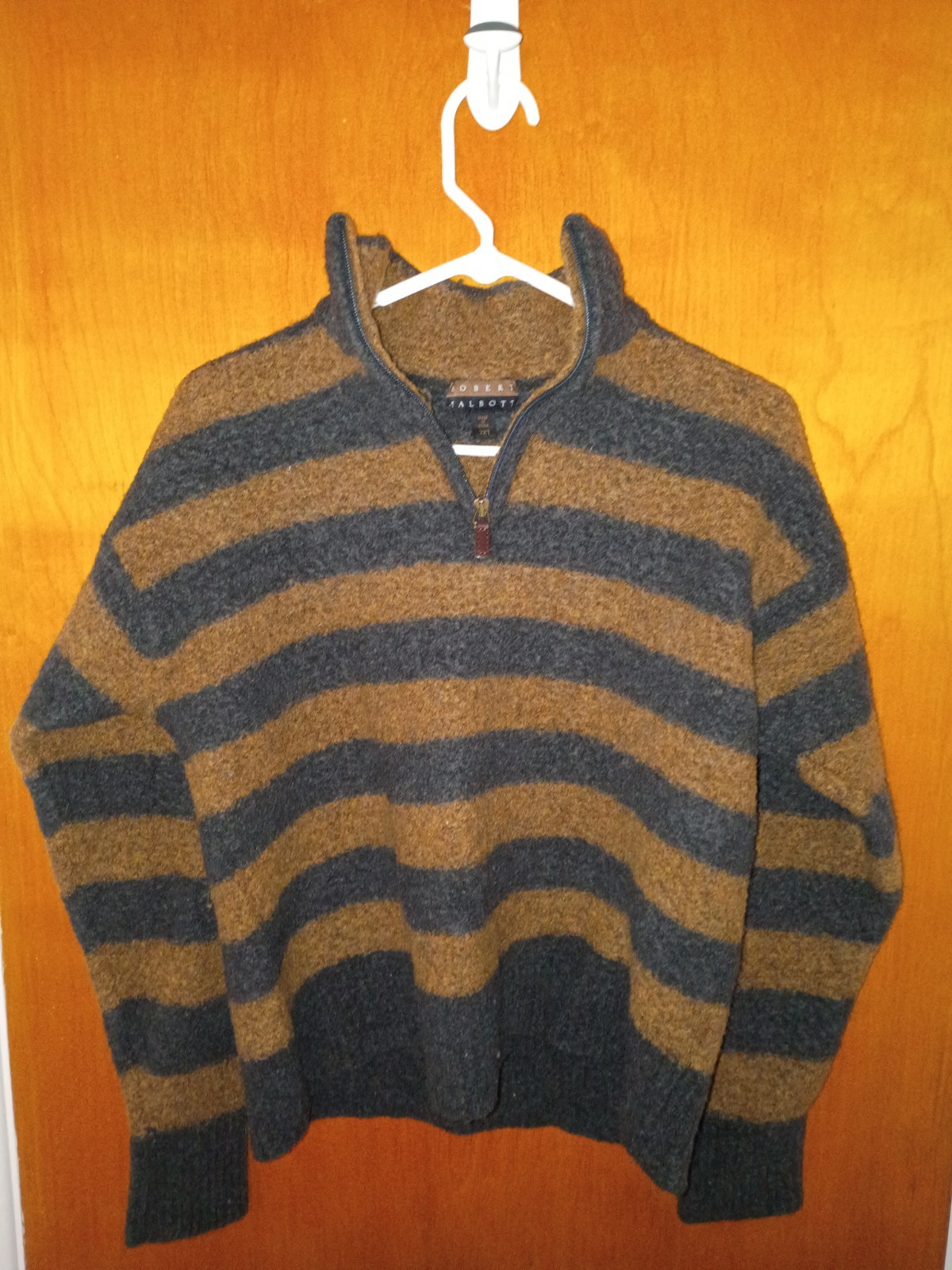 Robert Talbott Brown Wool Quarter Zip Sweater - W… - image 1