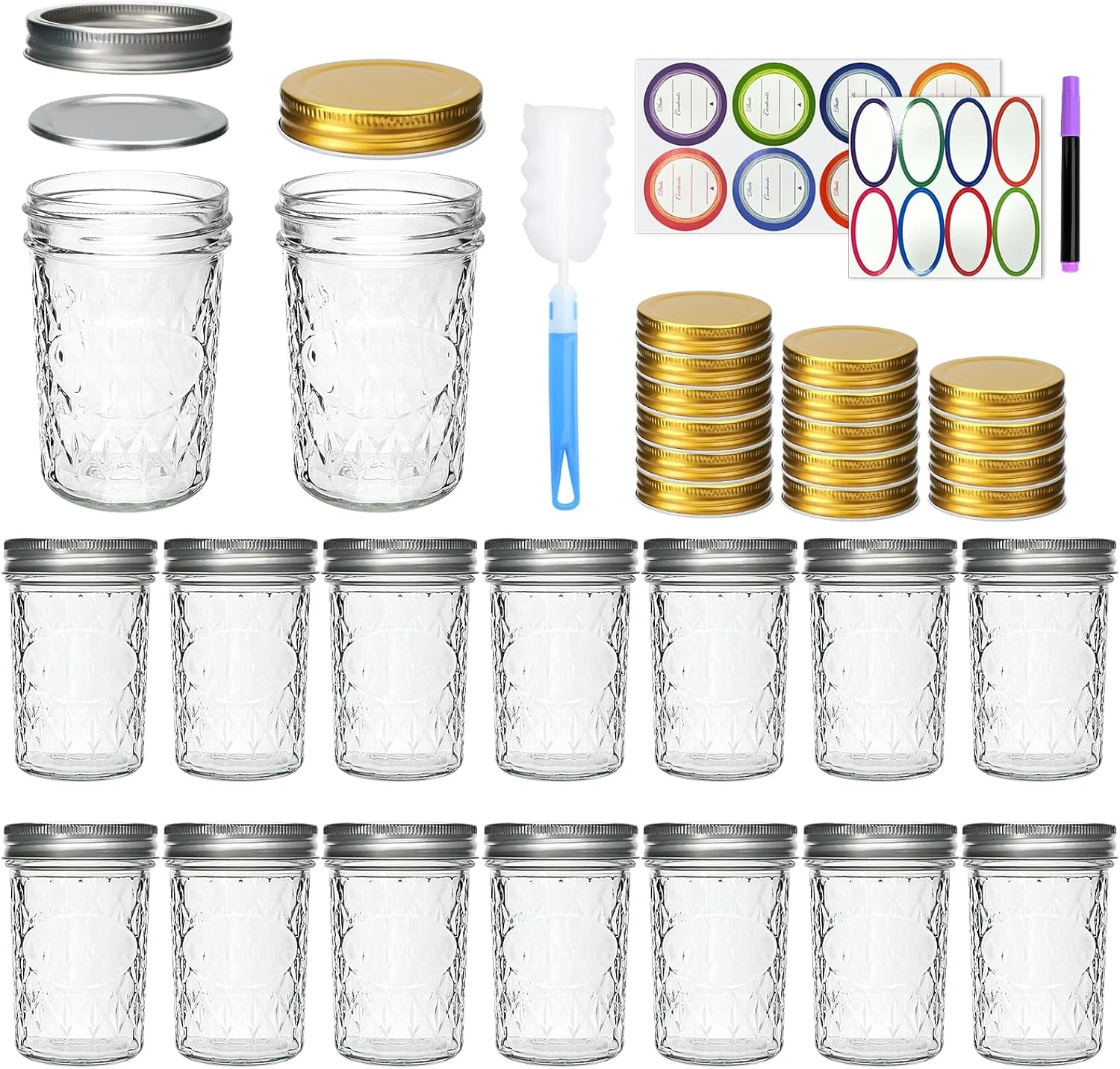 8 Oz Mason Jars Canning Jars Jam Jars Forjelly Honey Wedding Favors Food Storage