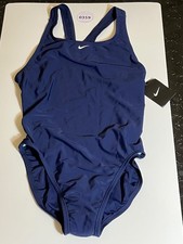 NWT Nike Blue Racerback 1-Piece Swimsuit Sz 38 / 12 IFSS0494 2012 Team Suit