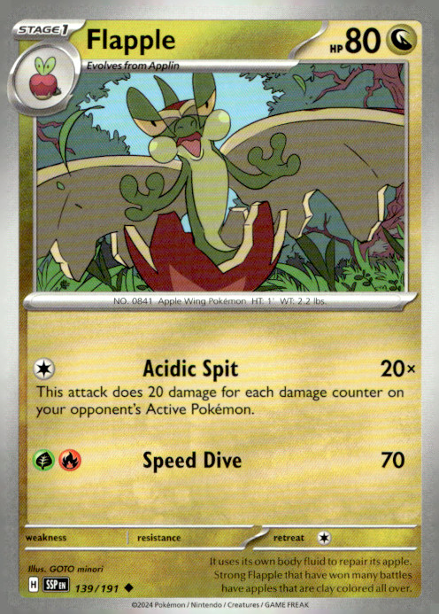 Flapple Uncommon SV08: Surging Sparks 139/191 NM