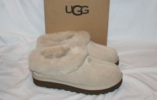 UGG Women's Tazzette Suede Shearling Slippers MWL Moonlight Beige NEW US 9 EU 40