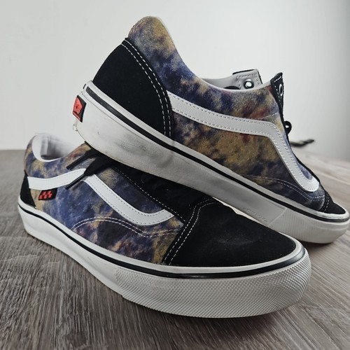 Vans Herren Skate Old Skool Batik Frottee schwarz Multi Canvas Wildleder Schuhe Größe 10