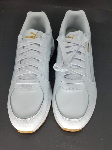 Puma Graviton L 401102-03 White Leather Gold Casual Shoes Sneakers Women's Sz 9 - Picture 9 of 13