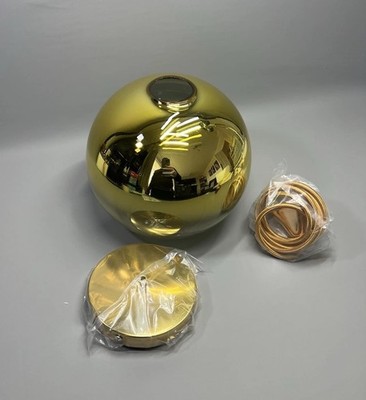 Glas Pendelleuchte Hänge Leuchte schlicht elegant gold kreativ Lampe 20 cm rund Kugel
