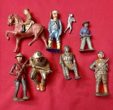 Lot Of 8 Vintage Barclay Manoil Soldiers Others Cast Metal Toy Some Damage