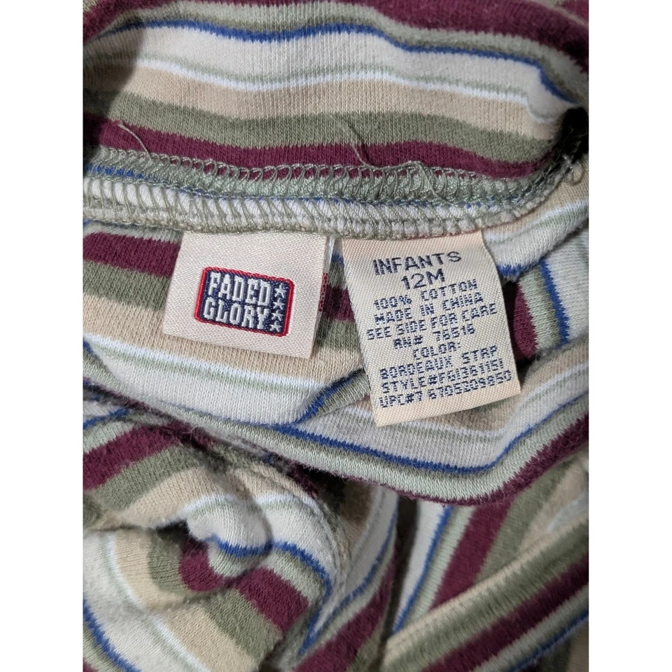 Body Infantil Rayas Talla 12M Manga Larga Cuello Alto Desteñido Gloria Bebé Algodón Foto 4 de 4