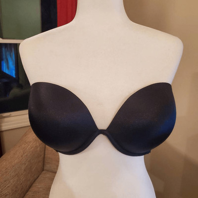 PINK by Victoria's Secret Date Plunge Pushup Multiway Black Bra Size 36DD