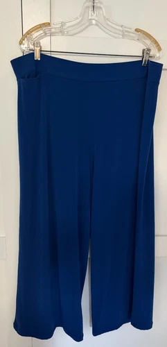 SUSAN GRAVER WOMEN'S ROYAL BLUE WIDE LEG LIQUID KNIT PANTS, SIZE XLP-A632196