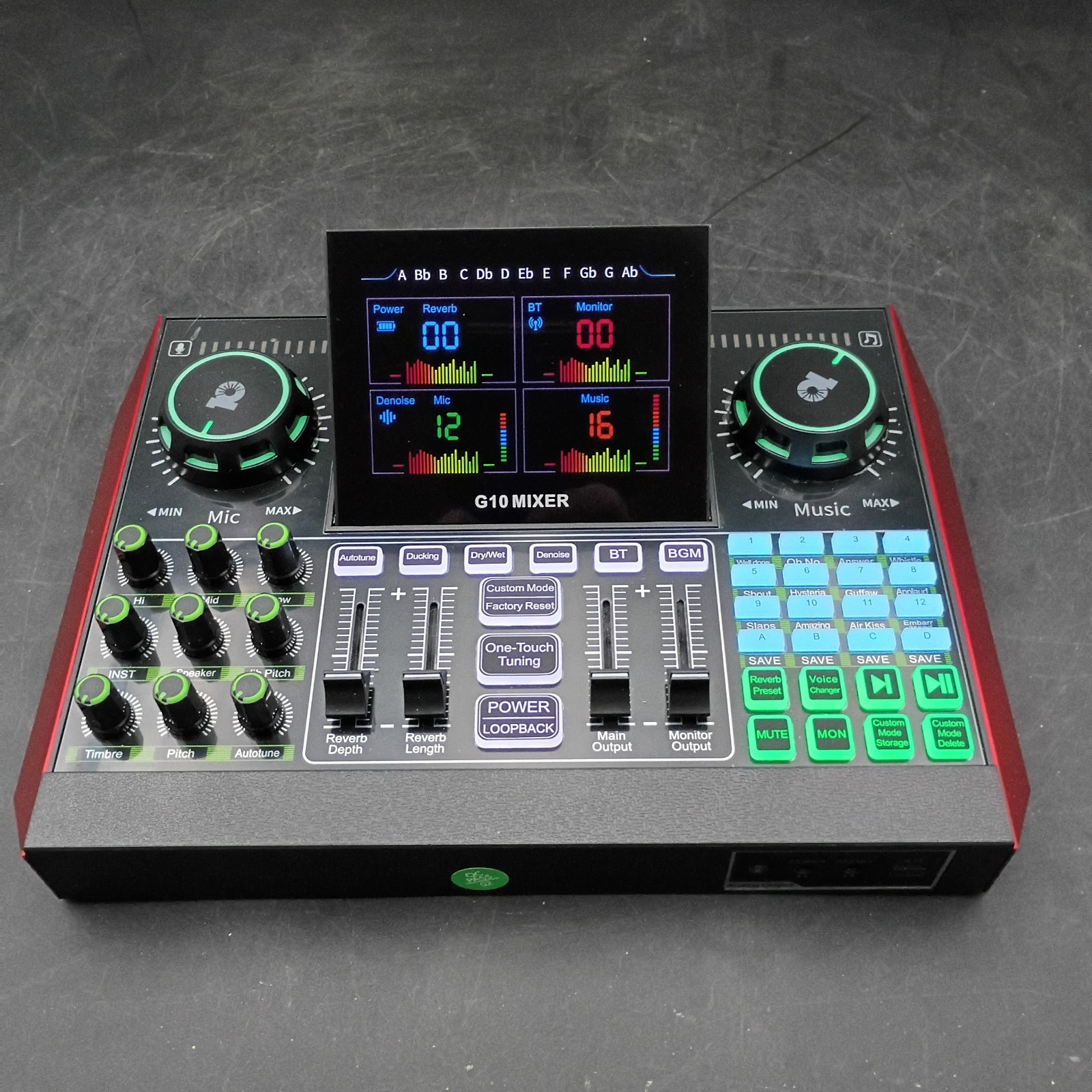 G10 Digital Podcast Mixer from Tenlamp with USB-C Cord/Printed Manual Works