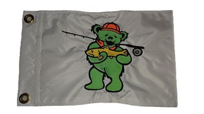 Grateful Dead Dancing Bear Fishing Flag Fly Fishing Trout Rod Safety Flag