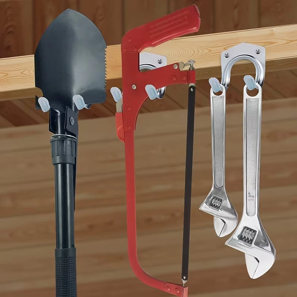 UP 50PCS Zine Tool Storage Double Hooks Hangers Wall Metal Holder Garage Garden