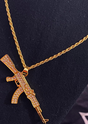 Goldene Rope Chain Halskette mit Iced Outed Anhänger :)