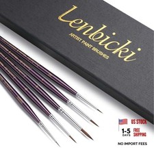 Kolinsky Sable Brushes Miniature 5PCS Professional Fine Detail Micro Purple