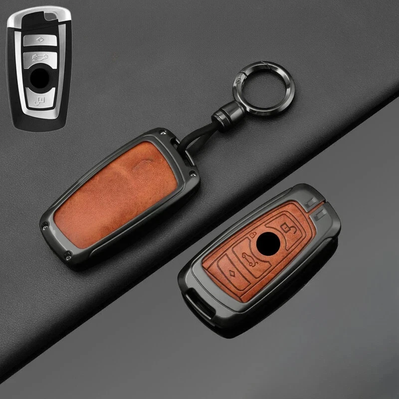 Funda para llave de coche de cuero de aleación para BMW M5 1 2 3 4 5 6 7 X2 X3 X4 X5 F10 F30 Foto 4 de 4