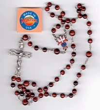 Knights of Columbus - RED Tiger Eye 6mm beads   "MTKENT55" for more rosaries.