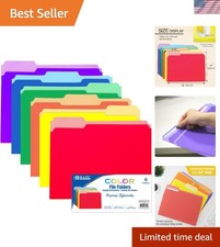 6-Pack Colorful 1/3-Cut Letter Size File Folders for Every Office