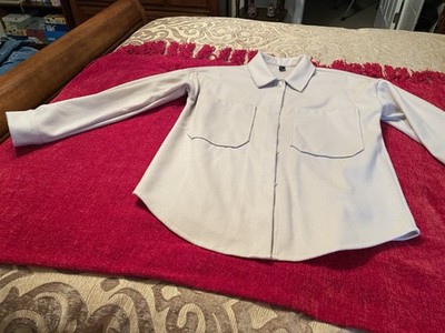 Ladies Lightweight Long Sleeve Button Up   Collar Jacket From Shein Size L B A32