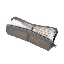 Cotton Round Swab Travel Case, 2 in 1 Portable Hair Accessories Black