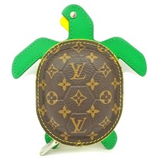 LOUIS VUITTON TURTLE COIN CASE KEYRING BAG CHARM M01471 MONOGRAM LEATHER WOMEN'S