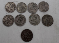 King George VI Sixpence Silver Bundle x 9 1941-1950 0-50% Silver 25g