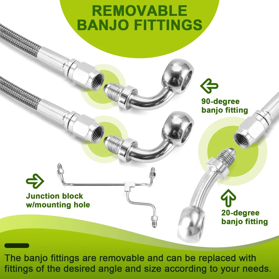 Kit de línea de freno hidráulico para manillar sin abdominales 16"-18" para Harley 14-23 Touring Foto 4 de 4