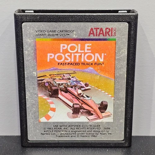 Pole Position Atari 2600 Tested Working Video Game Racing Arcade Fast-Paced