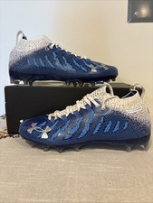Under Armour Spotlight LUX MC Low Football Cleats, Blue/White, Size 9