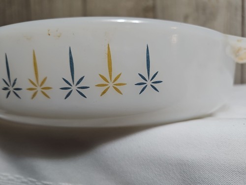 FIRE KING, Candle Glow Atomic CAZUELA PLATO, vaso de leche 9" #429 Anchor Hocking - Imagen 10 de 15