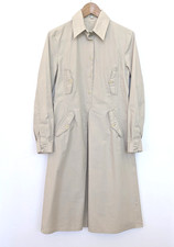Gianfranco Ferre Women's 46 Beige Shirtdress Long Sleeve Safari Khaki Side Ziper