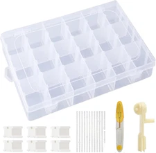 Embroidery Floss Organizer Cross Stitch Thread Storage Box Tools with 120 Pieces