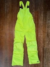 Lands End Big Kids Yellow/green Snow Bibs sz 10S A12 