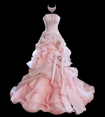 Pink Quinceanera Dresses Vintage Beads Princess Birthday Contoured Ruffle