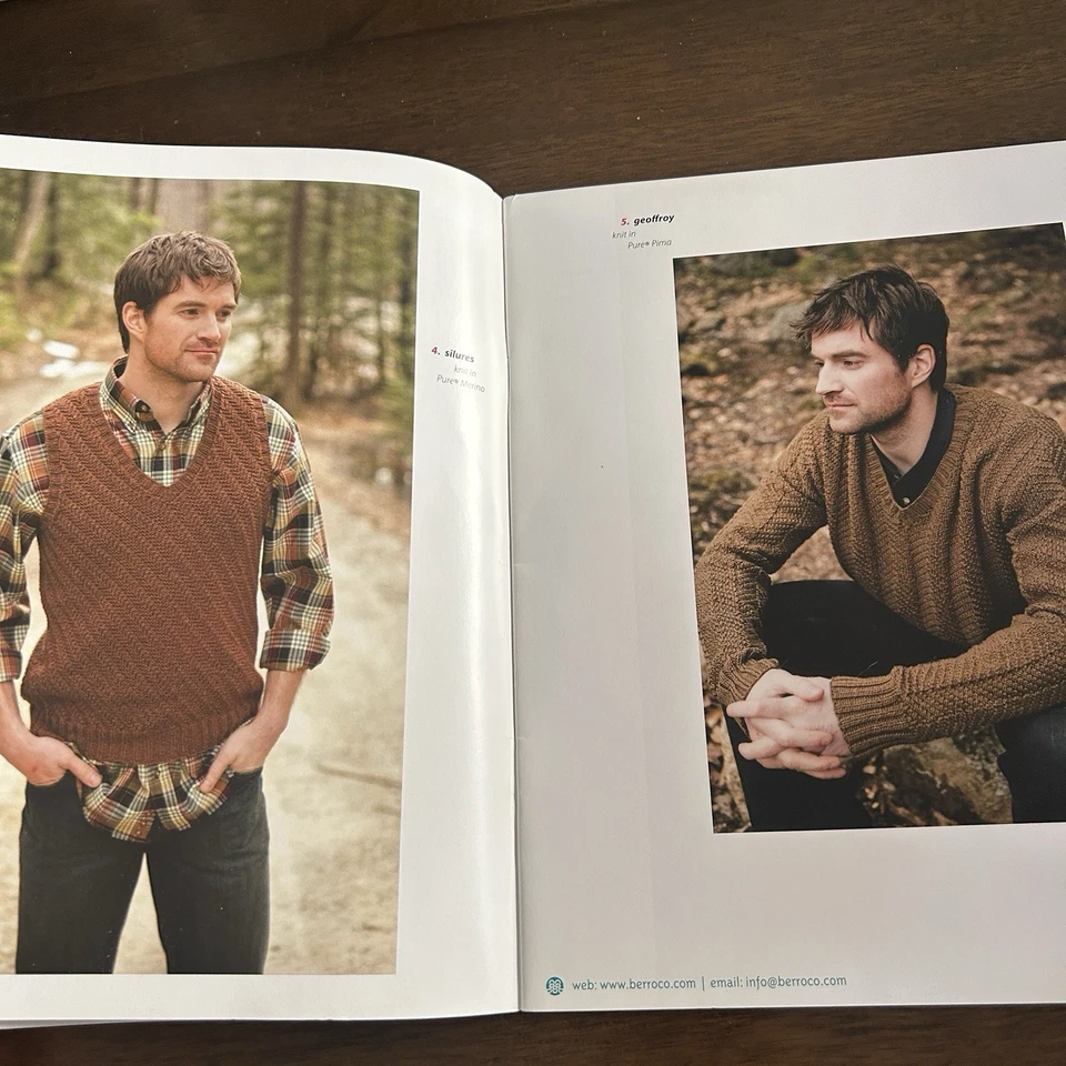 Berroco Norah Gaughan Collection Men Knitting Pattern Booklet Sweater Beanie - Image 4 of 4
