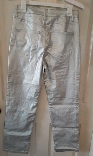 Damenhose silber metallic hoher Bund Large. Hunter & Brown. B57 - Bild 3 von 6