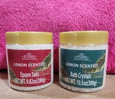Studio Selection Bath Salt Two-Piece Set Lemon Bath Crystals Epsom Salts New