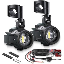 D2 Motorcycle Auxiliary Lights Kit LED Spot Driving Fog Light Pods With Switch