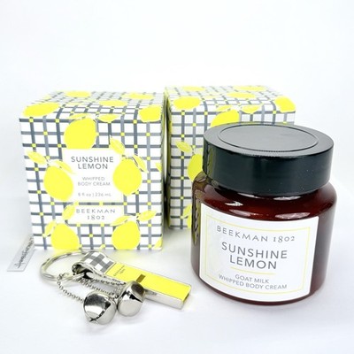 2x Beekman 1802 LEMON SUNSHINE Whipped Body Cream 8oz Goat Milk & Whistle NEW