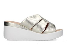 MELLUSO CIABATTE IN PELLE DONNA ESTATE 019218Z  CON ZEPPA PLATINO