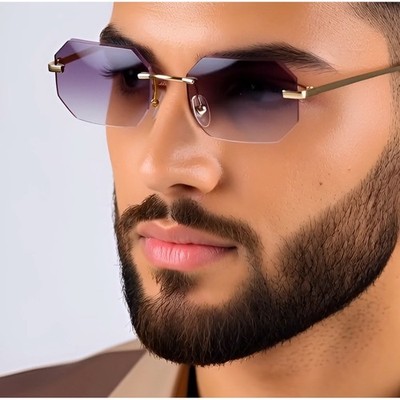 Hip Hop  Sunglasses Gold Frame Gradient Black Lenses Men's Fashion Lentes Gafas