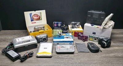 Digital Camera Lot - 9 Cameras 2 Printers 2 Docks - Part/Repair