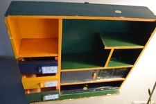 Holz Regal Vitrine Puppenspiel 3 Schubladen,mit Echtglas 74cmx43cmx11cmBxHxT