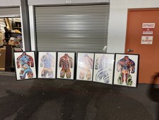 vintage Tattoo Flash 03 04 Darren Yeisley 5 Life Size Body  Suits 25x36 Framed