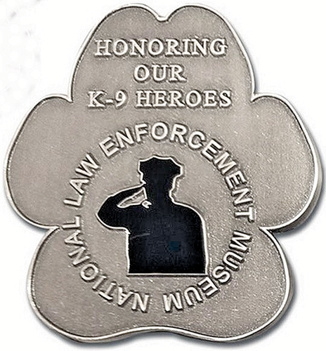 K9 Police Dog Challenge Paw Coin honoring law enforcement police service dogs - Picture 3 of 3