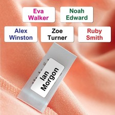 Stick on Clothing Name Labels Clothes School Uniform Care Home Kids Childrens