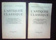 L'Antiquité Classique Greek & Roman Studies, Bruxelles