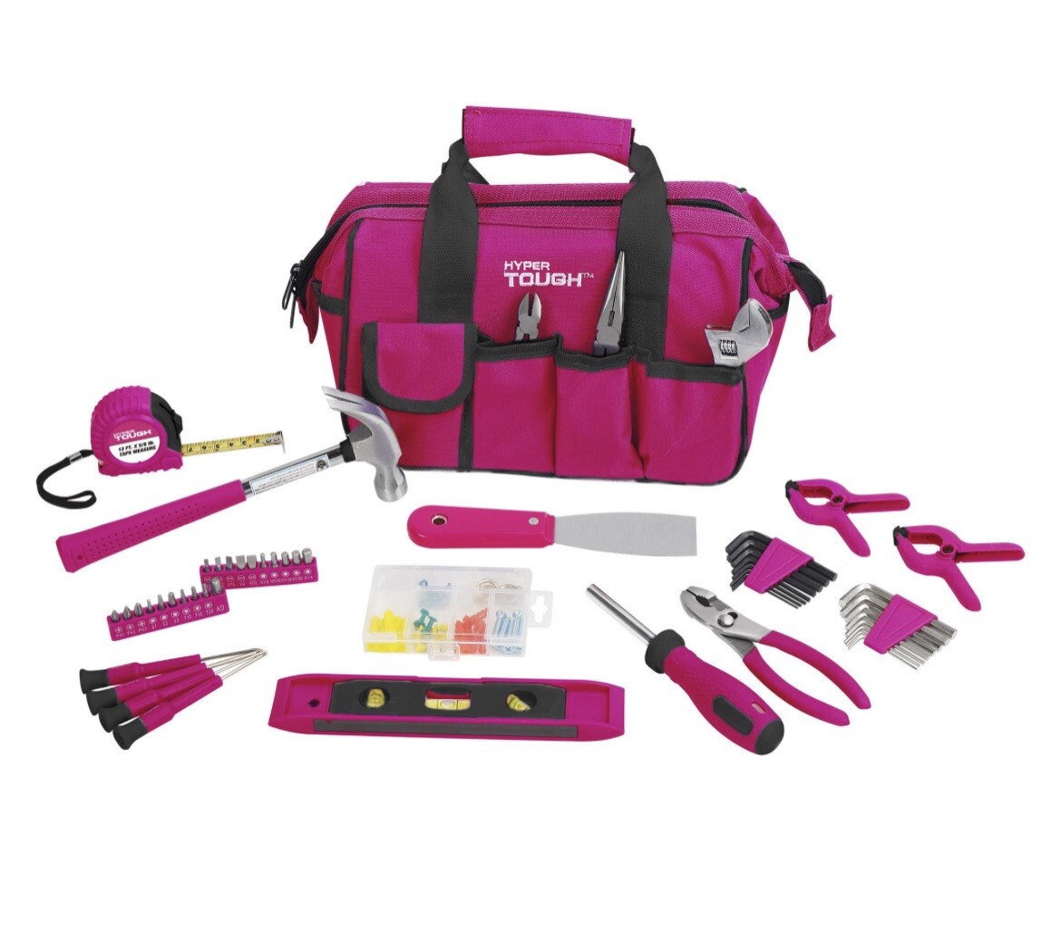 Hyper Tough 89-Piece Pink Household Tool Set Hyper Tough 89-Piece Pink Household Tool Set