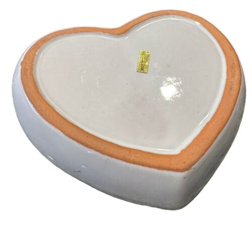 Portagioie vintage a forma di cuore con uva e foglie made in Taiwan 5” x 5” - Foto 8 di 10