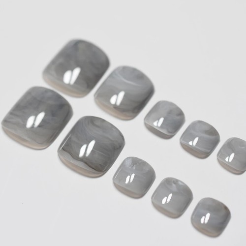 24pcs Acrylic French False Toe Nail Art Tips Set White / Clear / Natural Choose - Picture 20 of 25