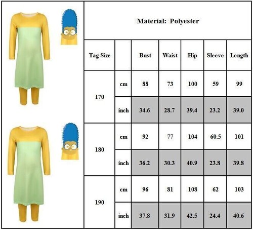 Simpsons Homer Marge Halloween Kleidung Kostüme Maske Erwachsene Herren Cosplay* - Bild 4 von 13