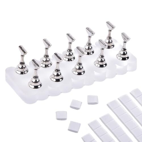 LEQ 1 Set Nail Stand for Press on, Big Wave-shaped Acrylic Nail Holder for